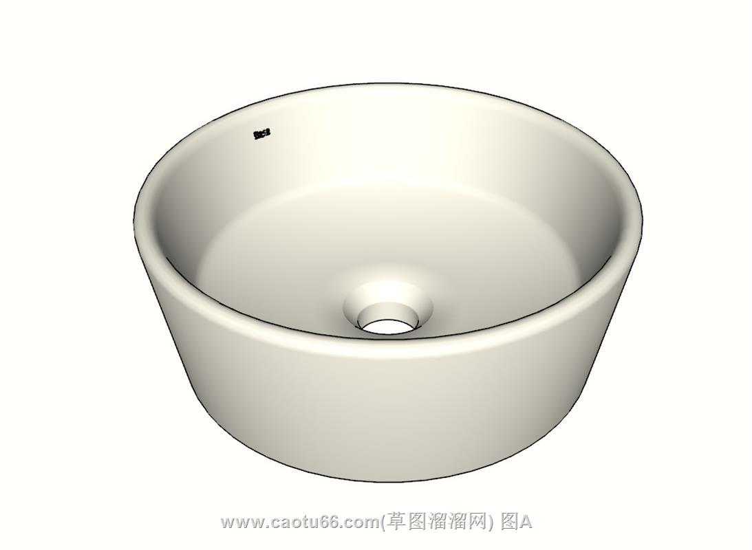 圆形嵌入式洗手池SU模型