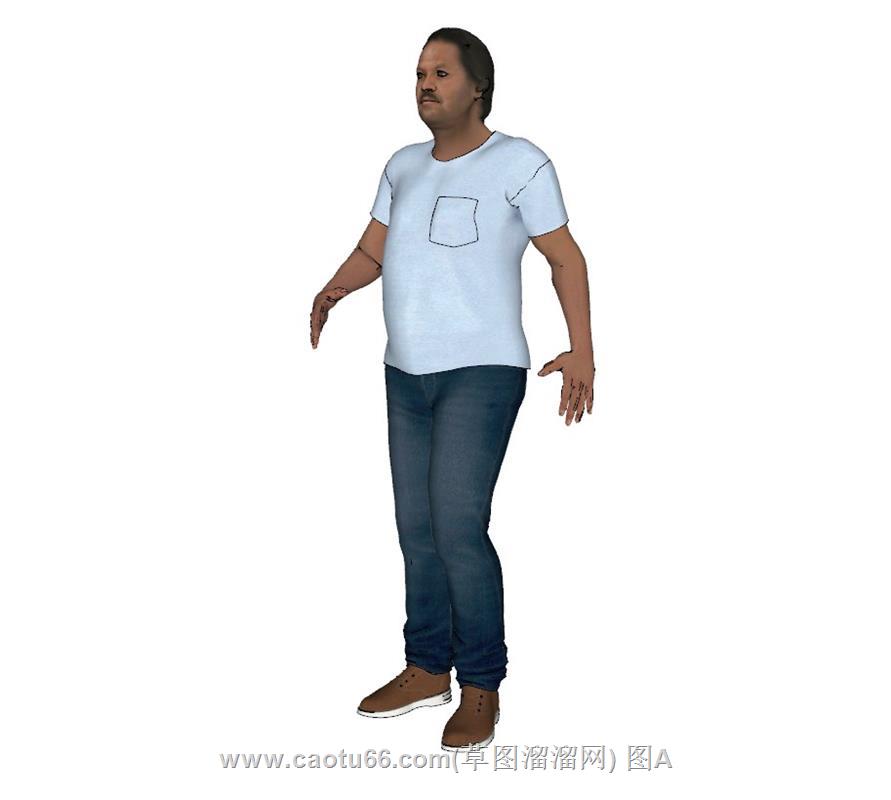 外国男人SU模型