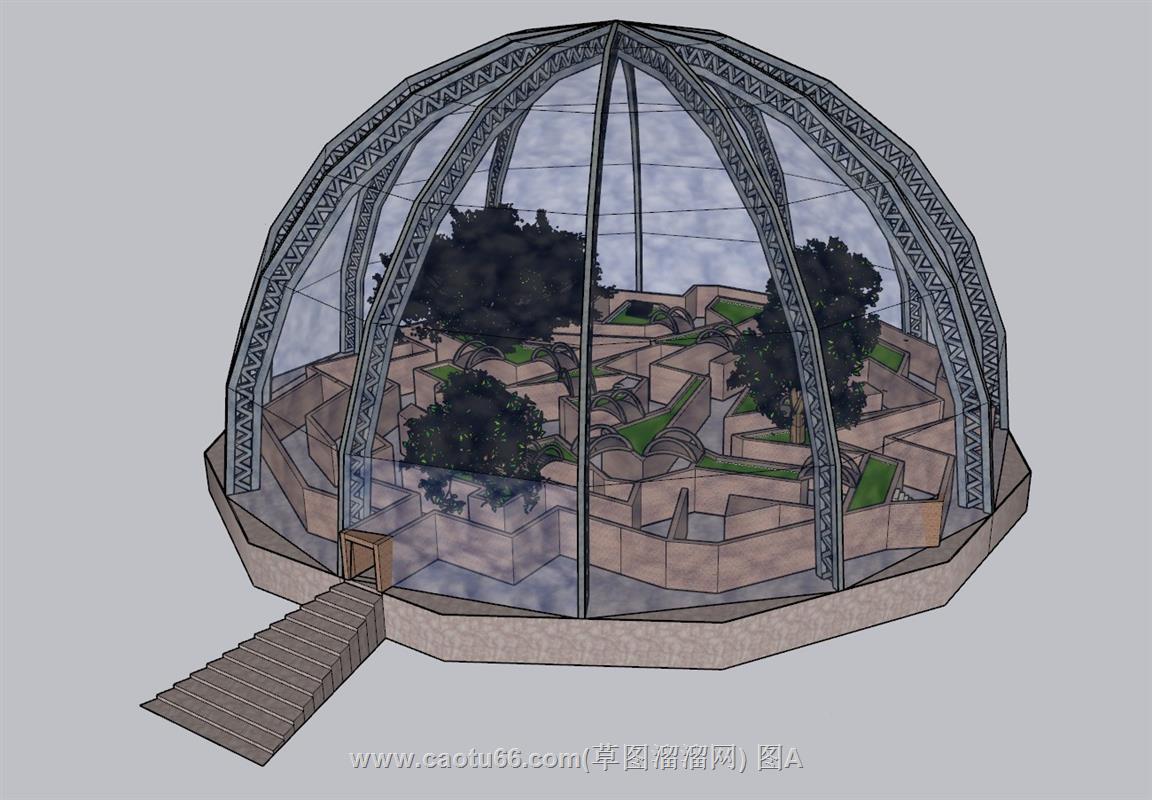 穹顶动物园SU模型