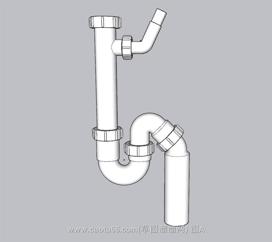 水槽管道存水弯SU模型