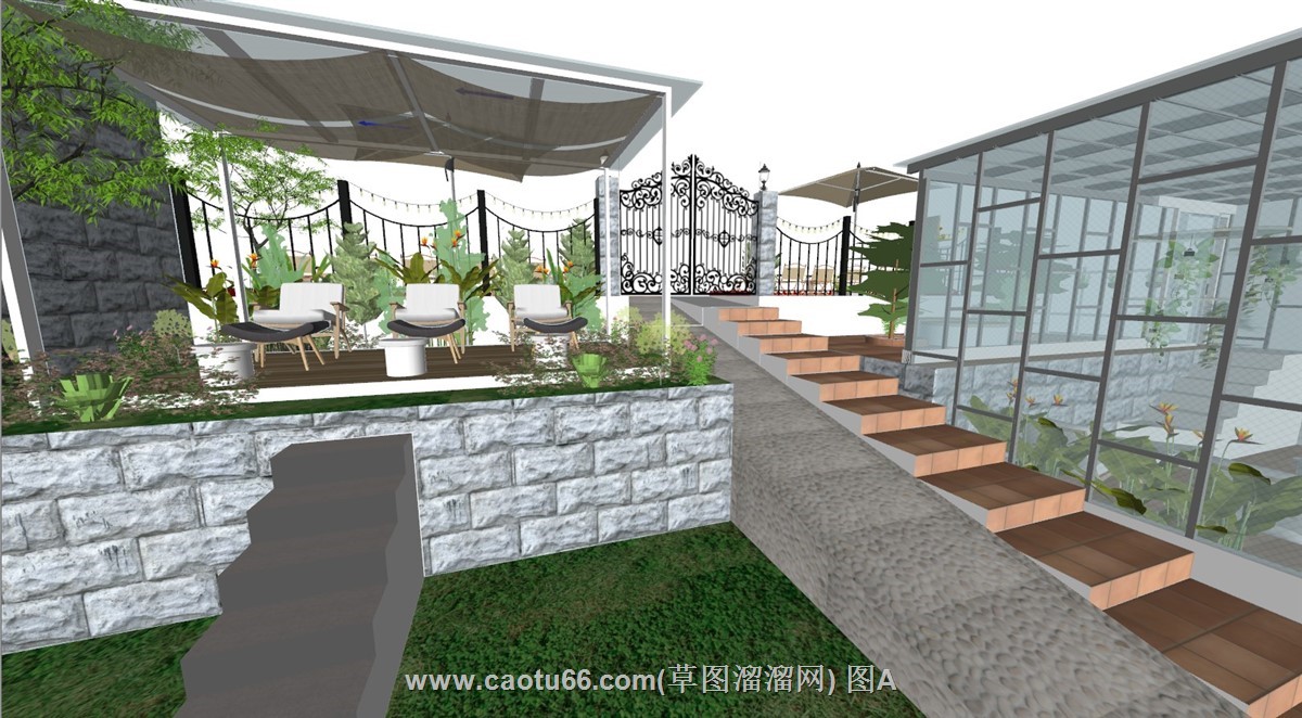 休闲私人会所SU模型