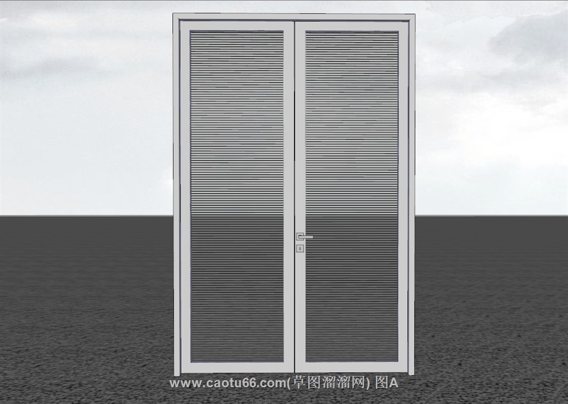 玻璃门百叶门SU模型
