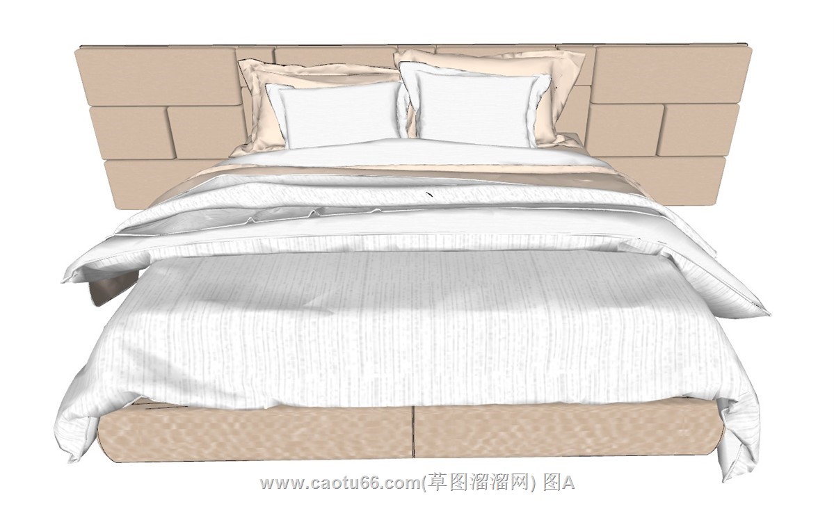 双人床的床铺SU模型