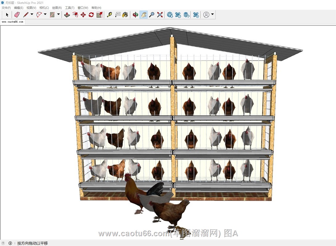 鸡笼鸡舍家禽SU模型