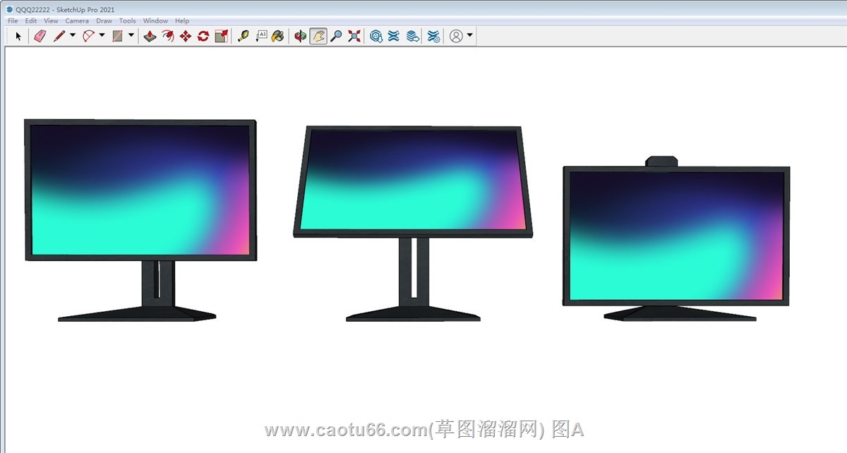 电脑显示器SU模型