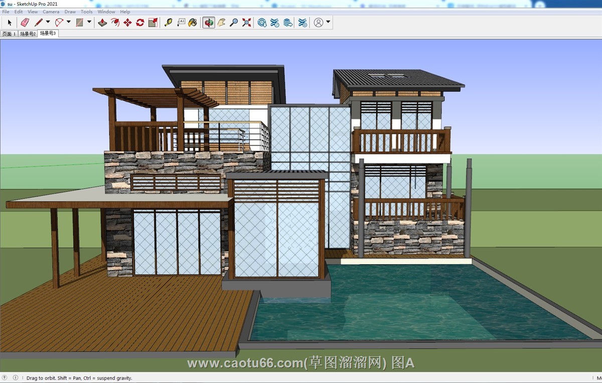 加蓬住宅建筑SU模型