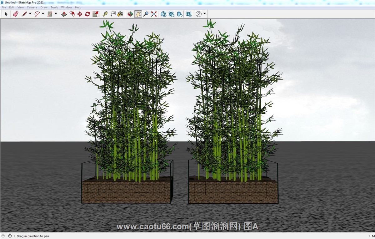 竹子竹堆景观SU模型