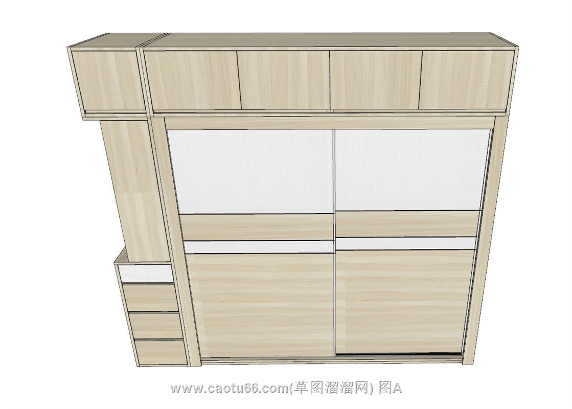 木质衣柜SU模型