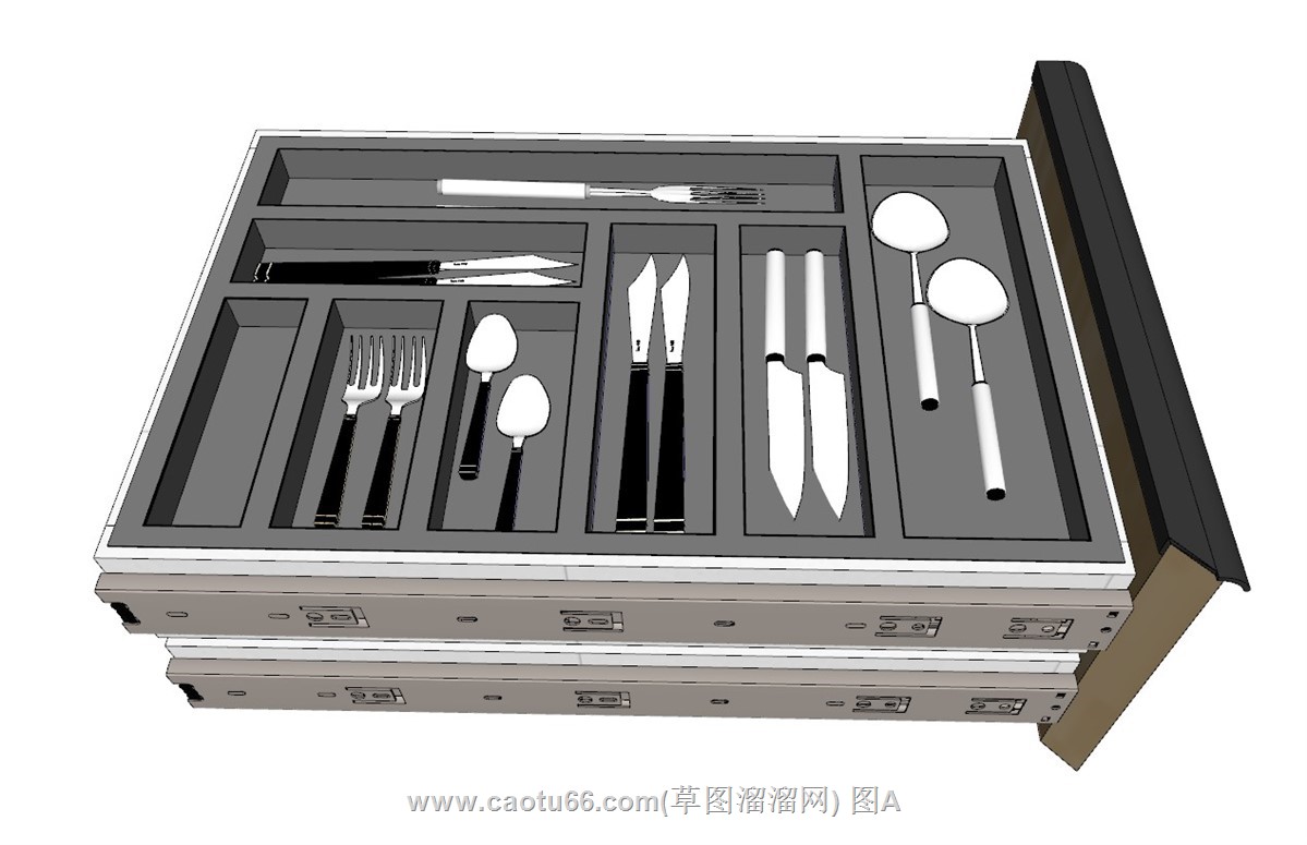 餐具收纳抽屉SU模型