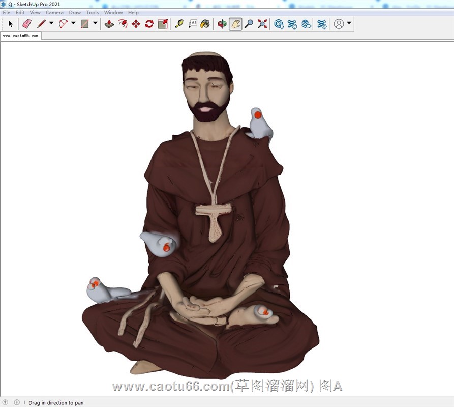 圣弗朗西斯冥想雕塑SU模型