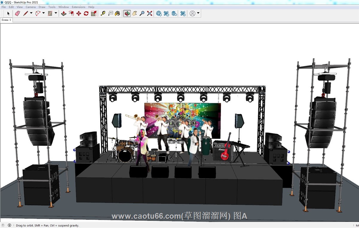 音乐演唱会舞台SU模型