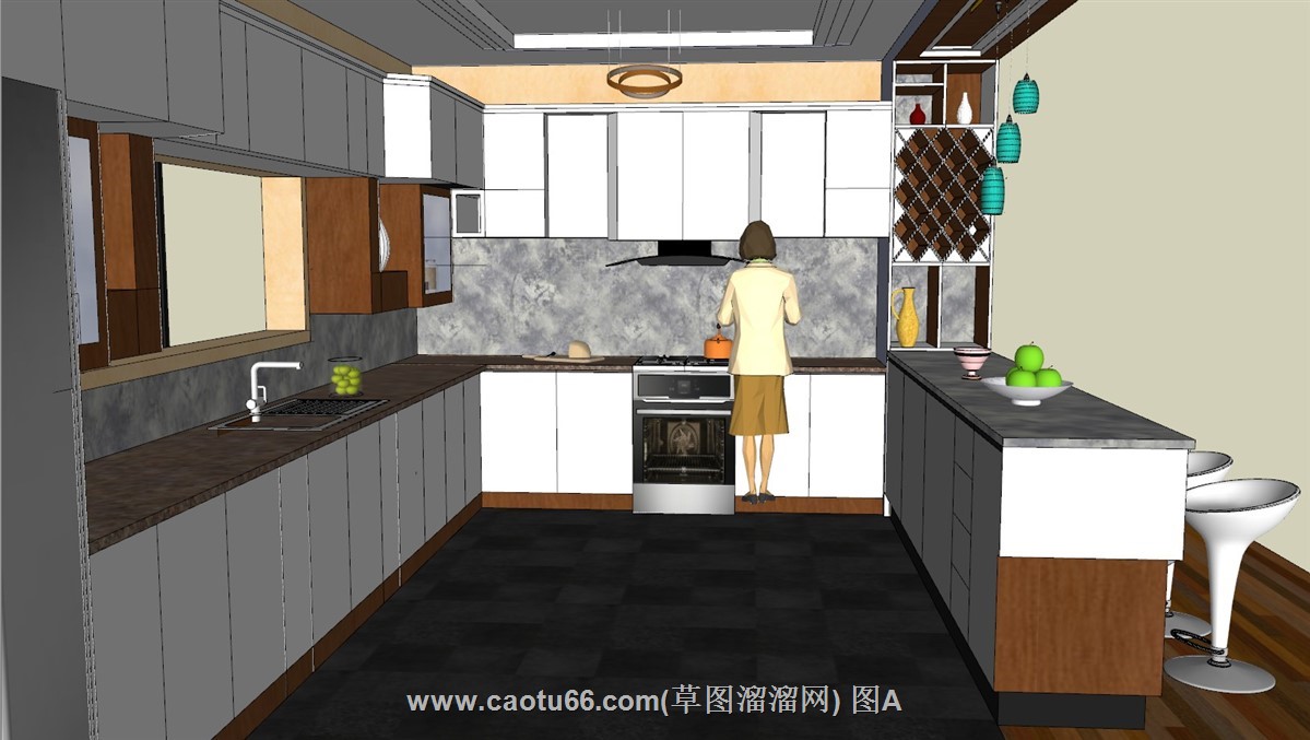 新西兰厨房橱柜SU模型
