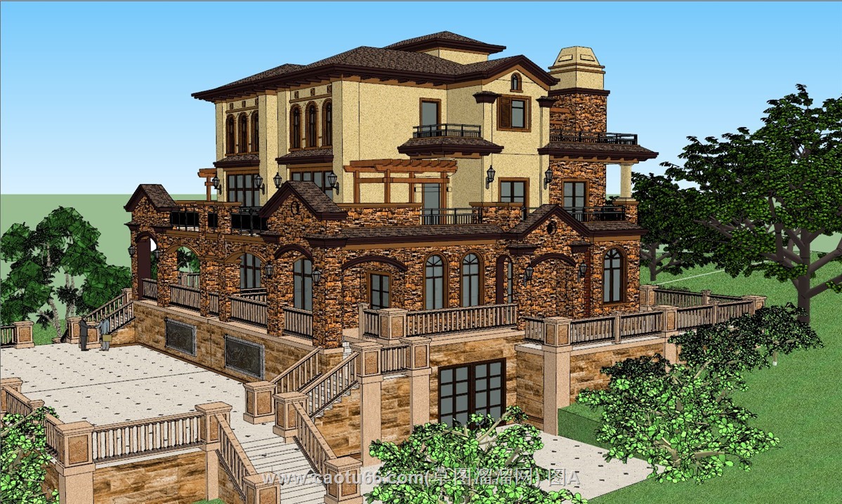 丹麦别墅建筑SU模型