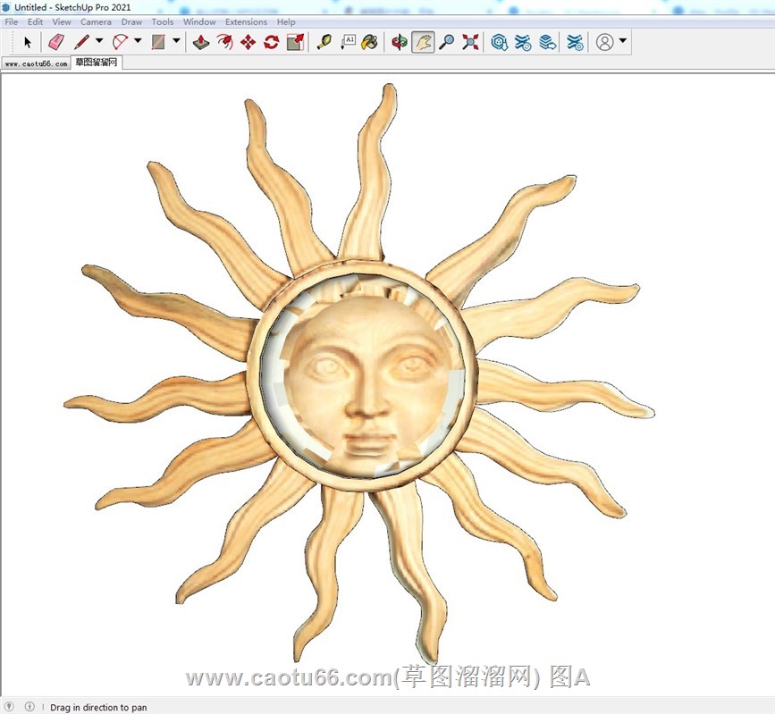 太阳造型的装饰镜SU模型