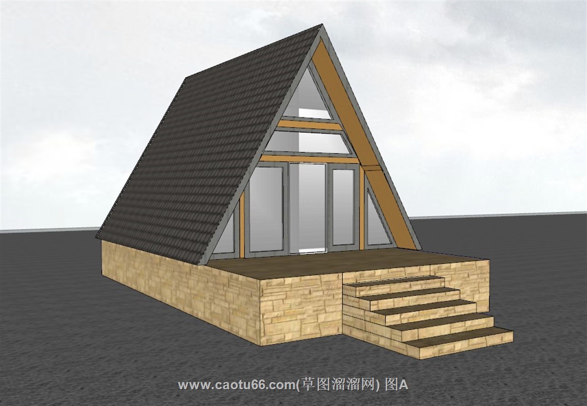 三角屋木屋SU模型