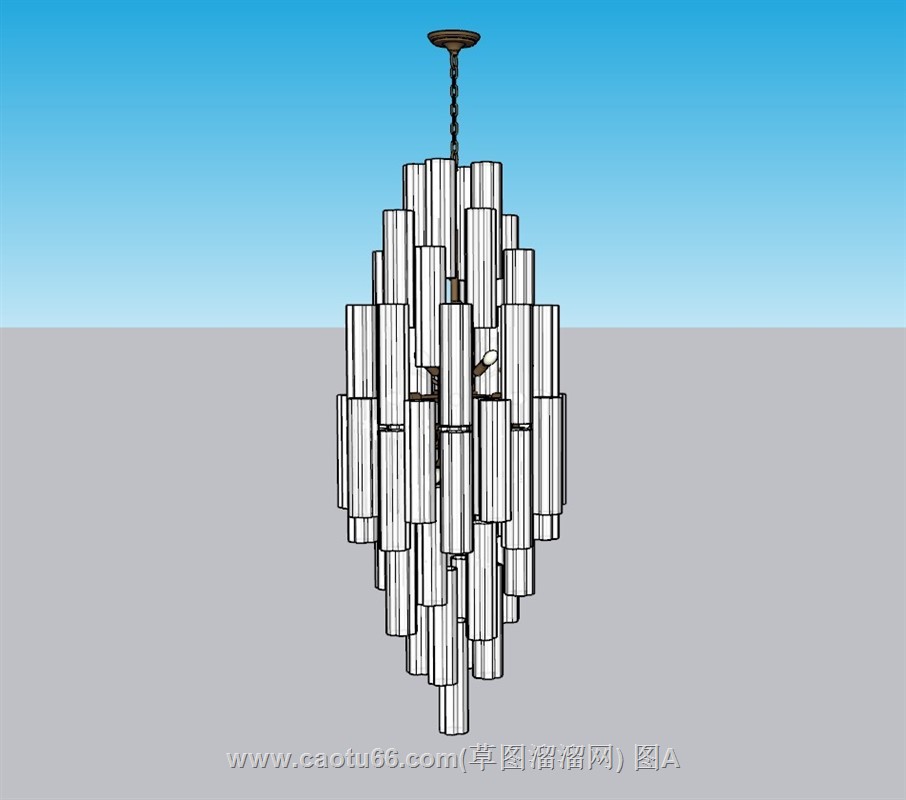 垂直吊灯SU模型