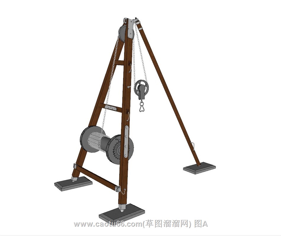 古代起重装置SU模型