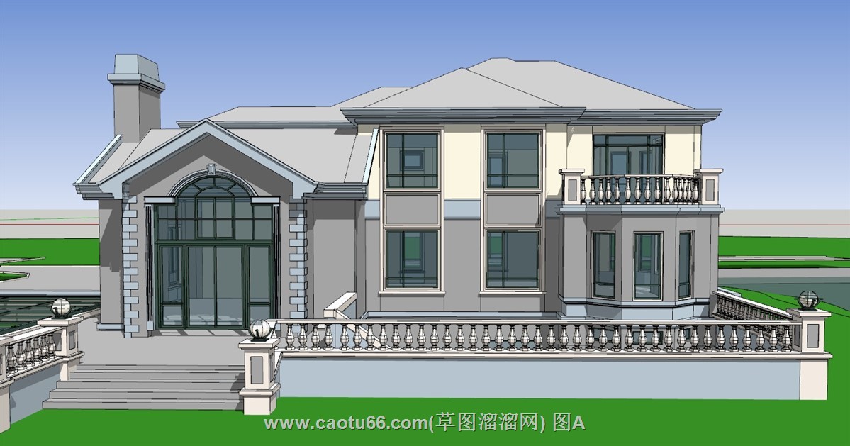 简欧住宅别墅的SU模型