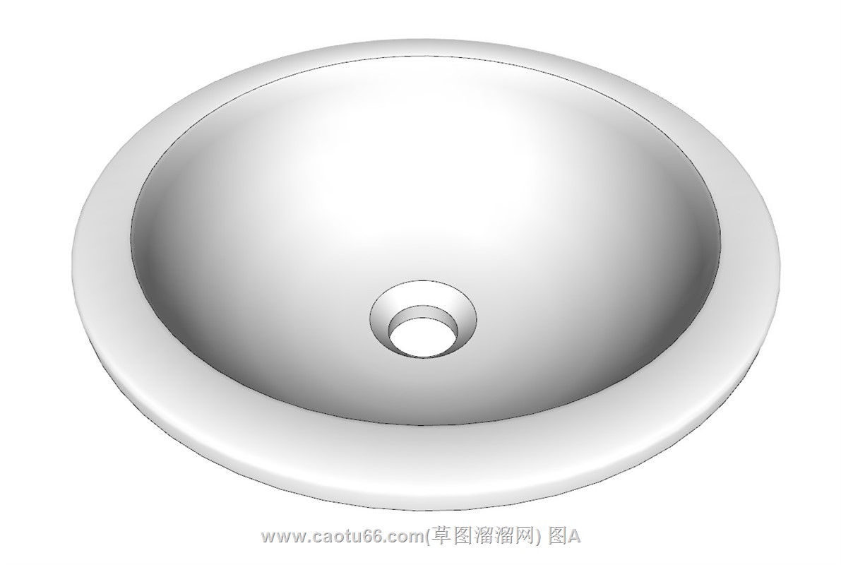 圆形洗手盆SU模型