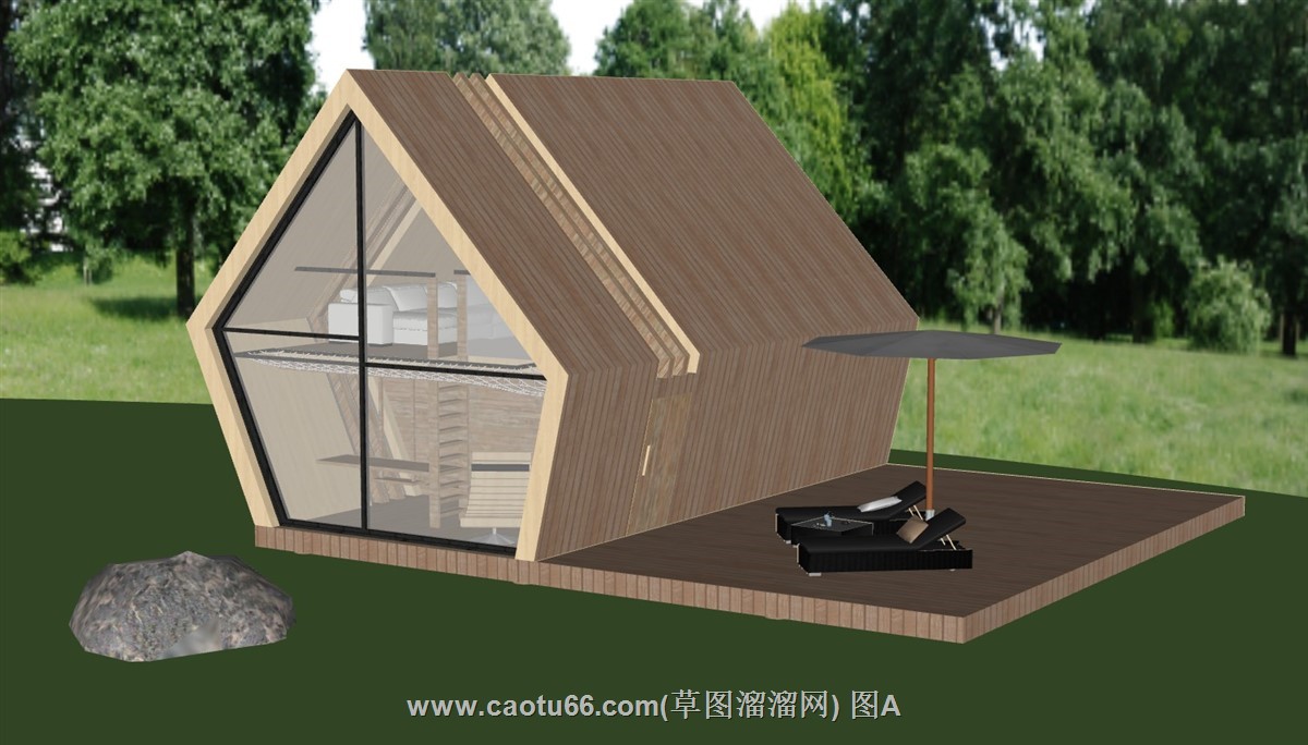民宿度假木屋的SU模型
