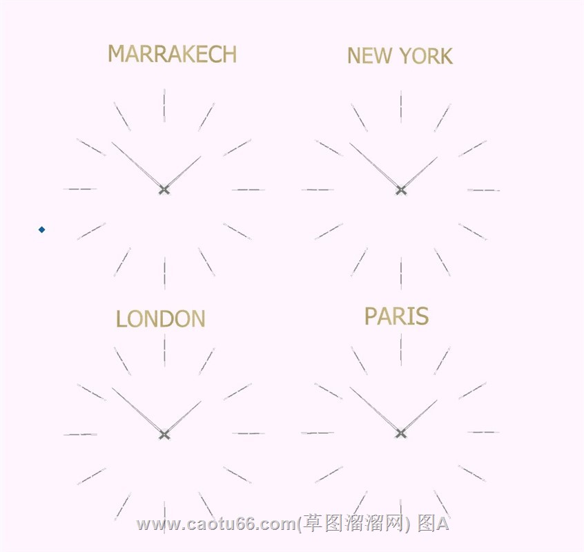 酒店常见的世界时间的时钟SU模型