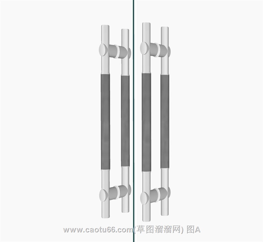 玻璃门的门拉手把手SU模型