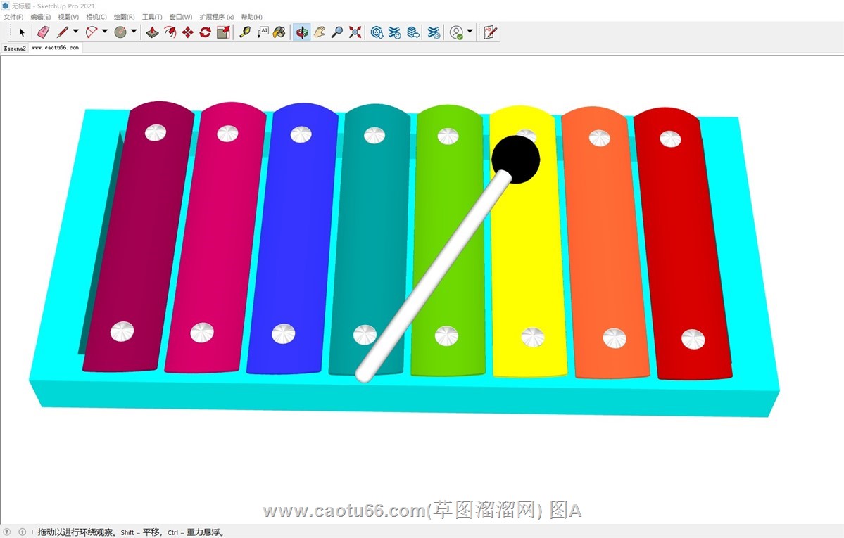 儿童木琴玩具的SU模型
