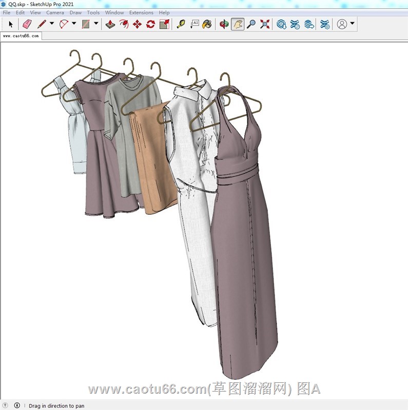 衣挂上的衣服SU模型