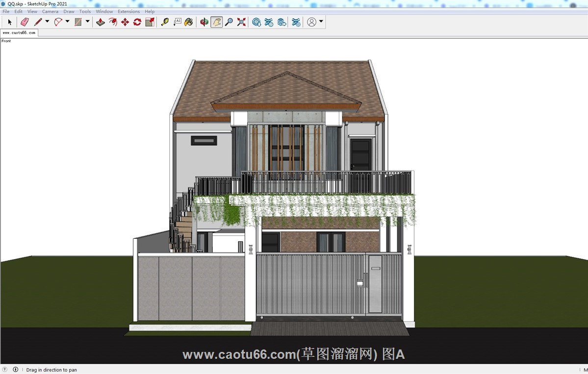 独栋两层住宅的SU模型