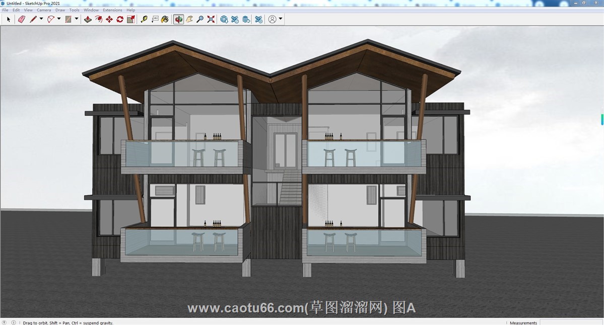 民宿酒店建筑的SU模型
