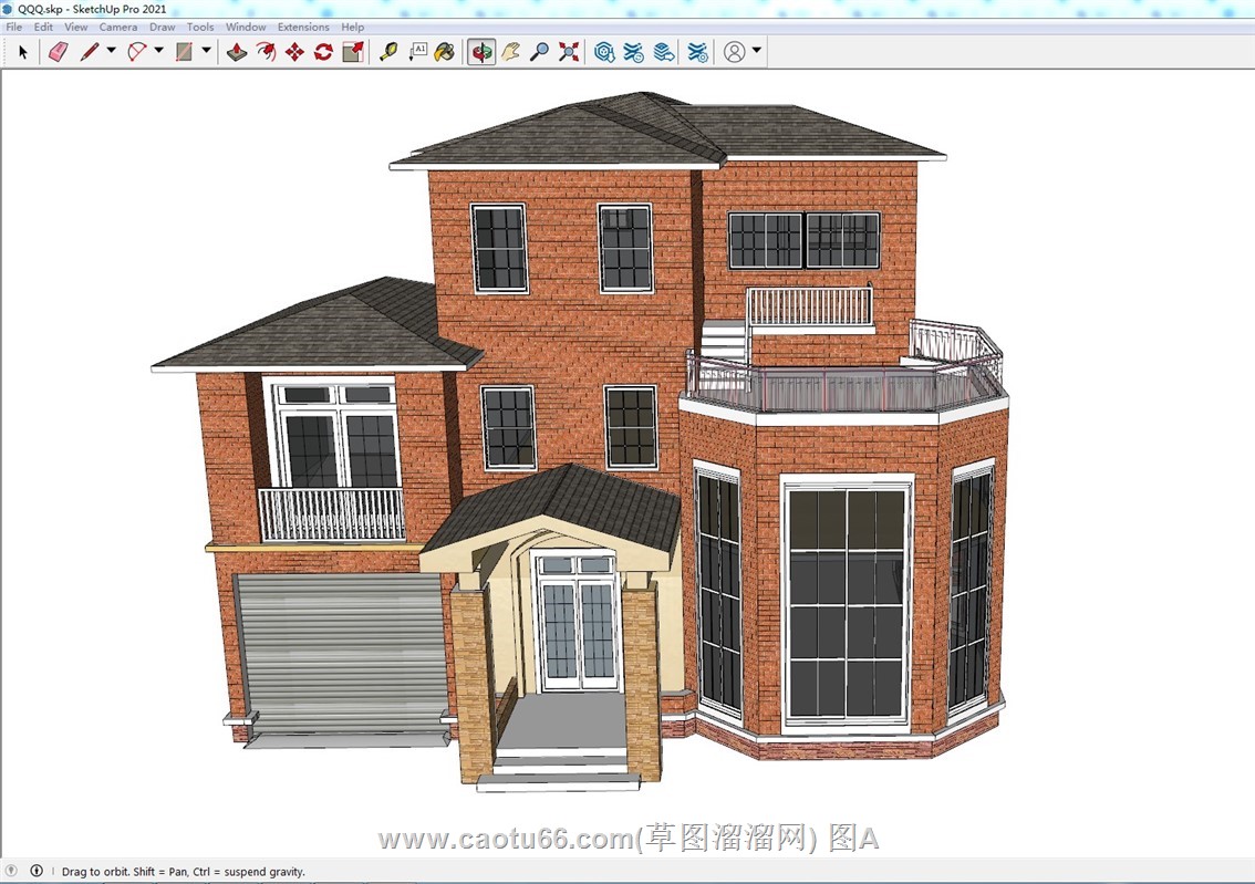 乡村自建房住宅建筑的SU模型