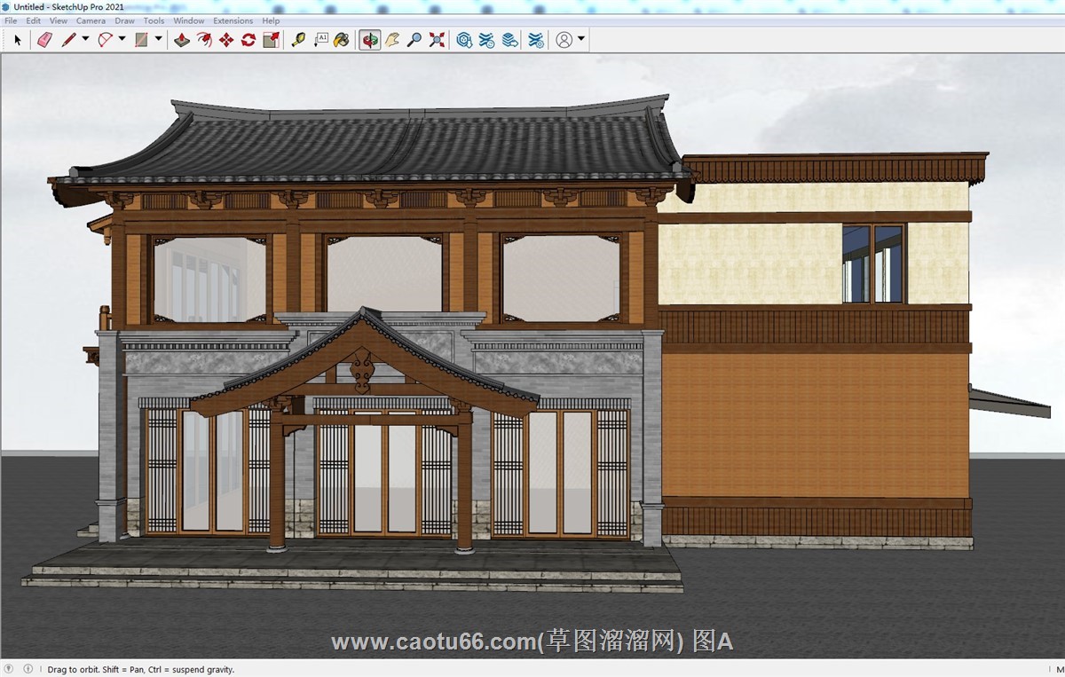 中式商业建筑的SU模型