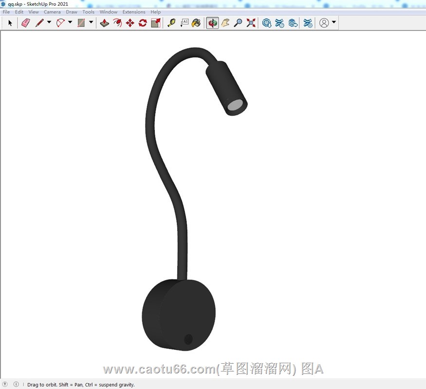 黑色简约风格台灯的SU模型
