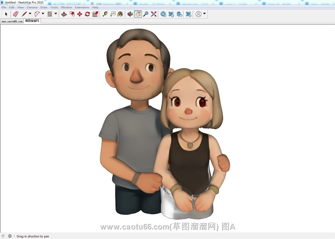 卡通风格的人物形象IP的SU模型