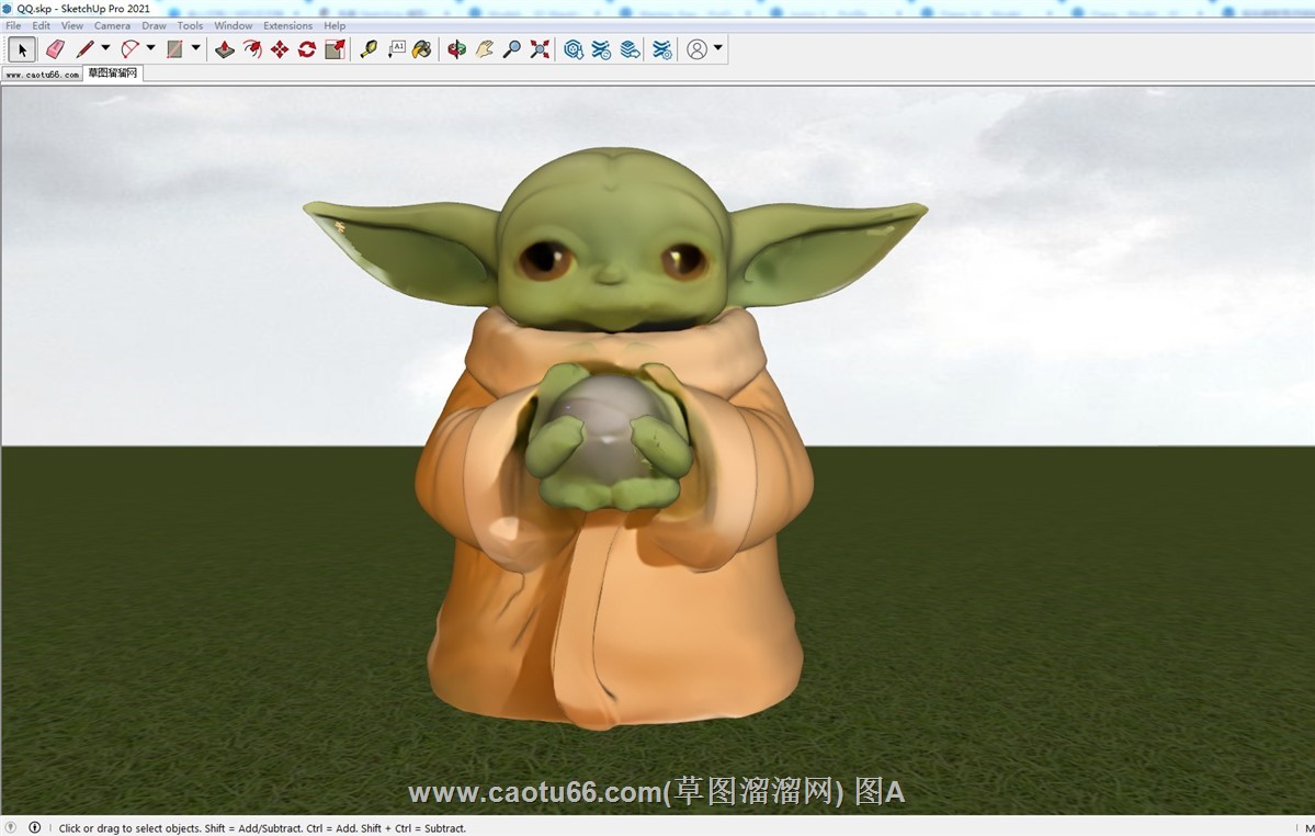 尤达大师卡通人物的SU模型