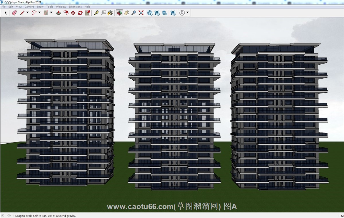 北方四代居小高层建筑SU模型