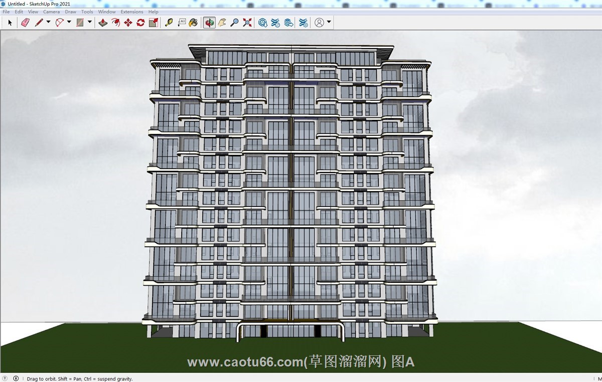 四代宅小高层建筑的SU模型