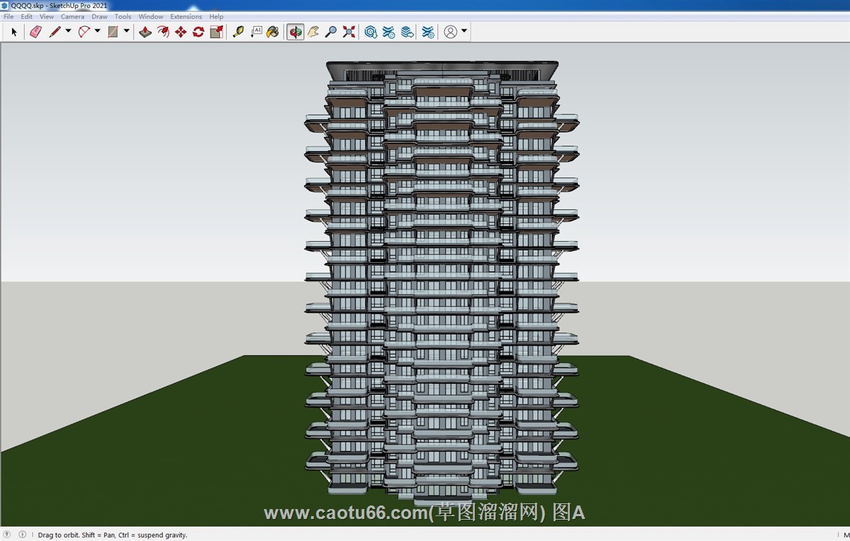 四代居四代宅小高层建筑的SU模型