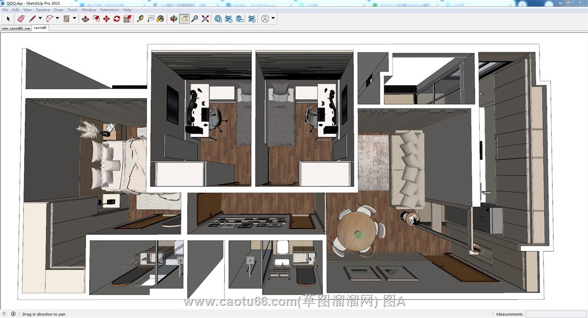 室内户型家装的SU模型