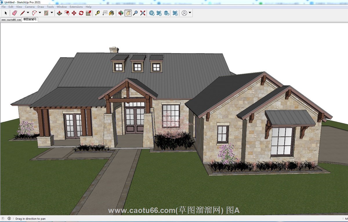自然与质朴风格的居住建筑SU模型