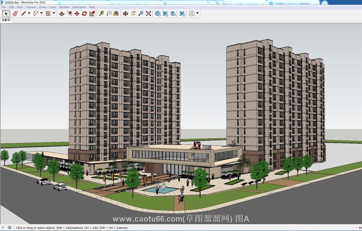 万科小区建筑的SU模型