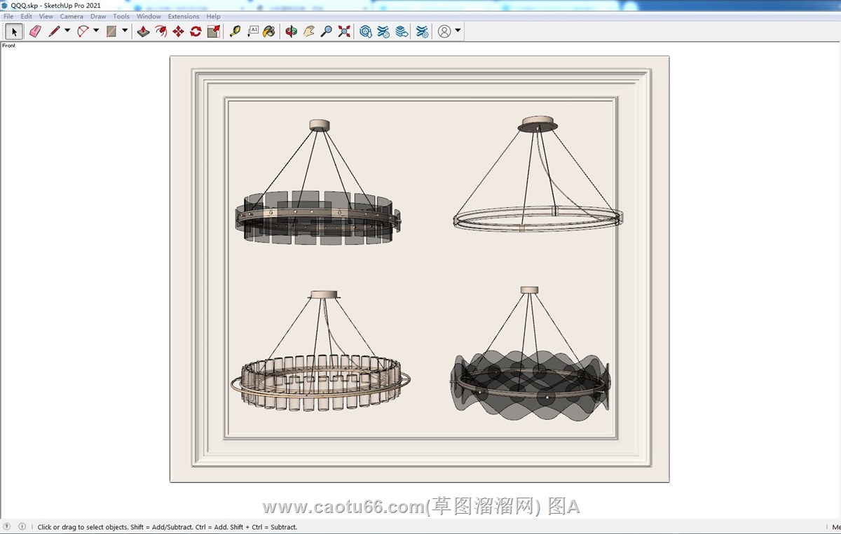 多个吊灯灯具的SU模型