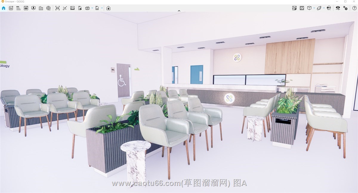 办事大厅的SU模型