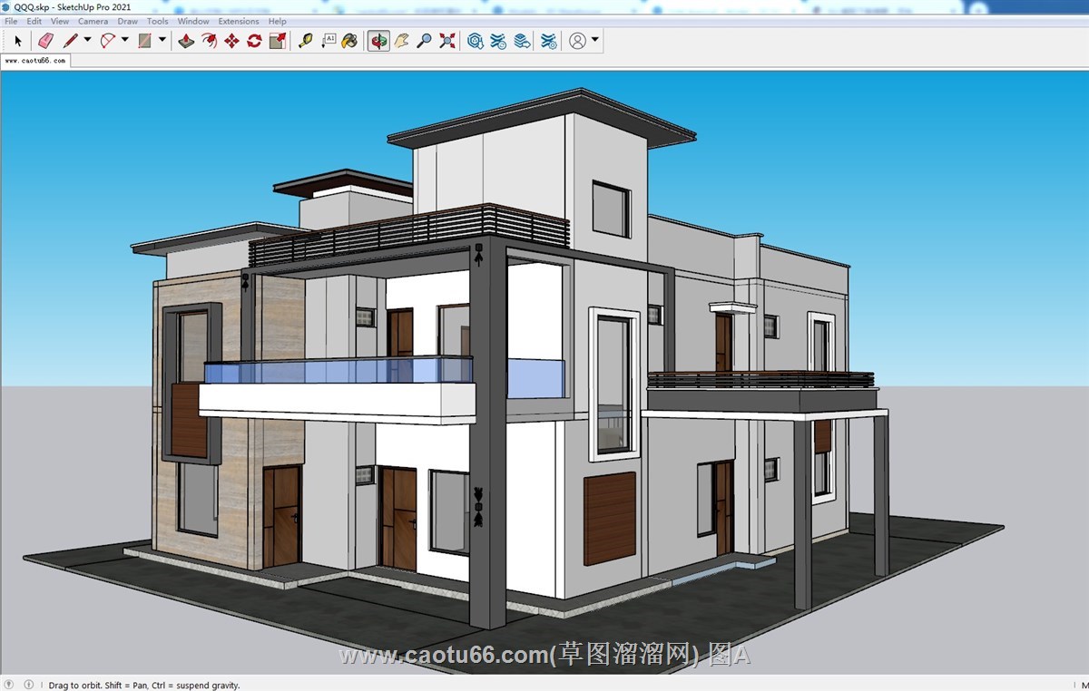 两层半住宅房子的SU模型
