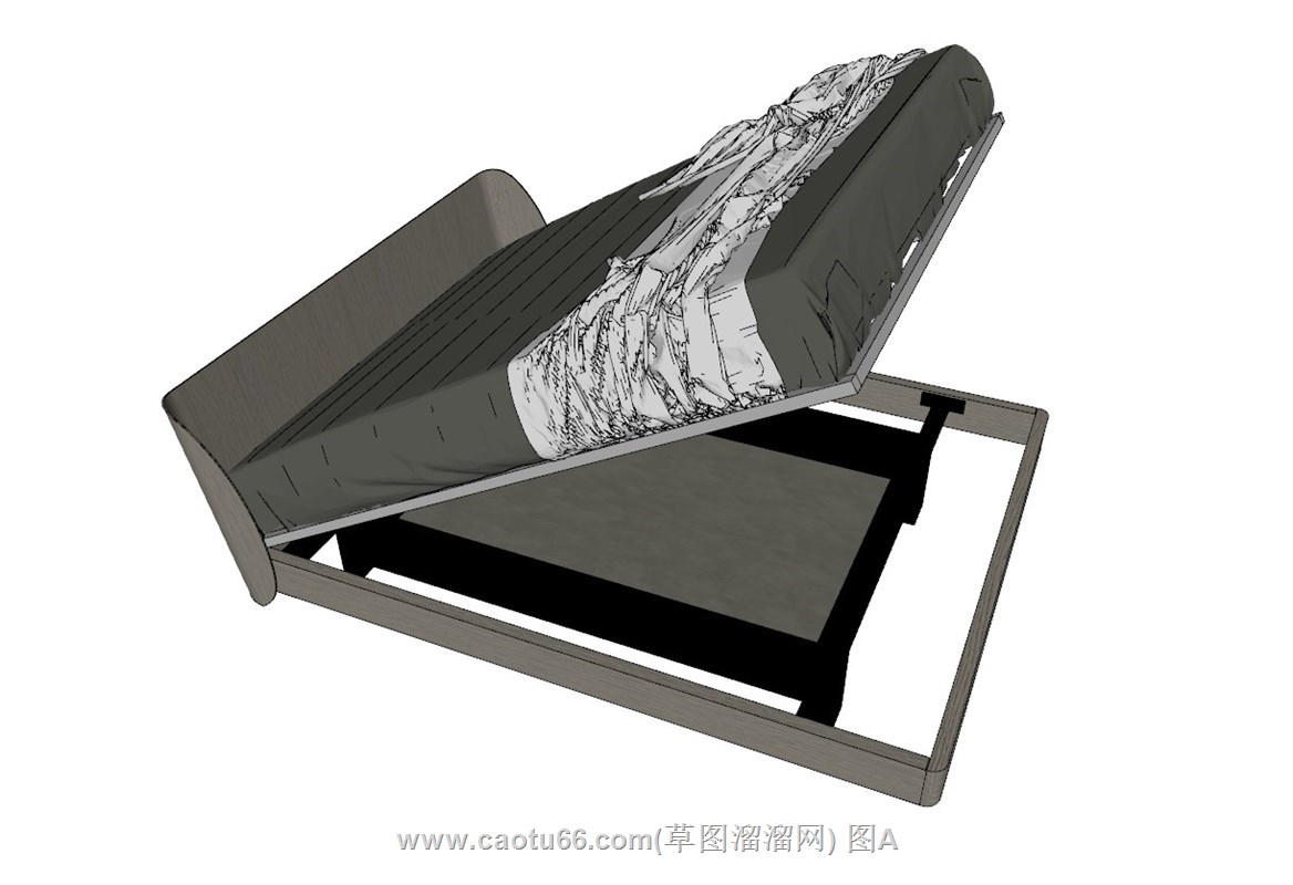 储物功能的床铺SU模型