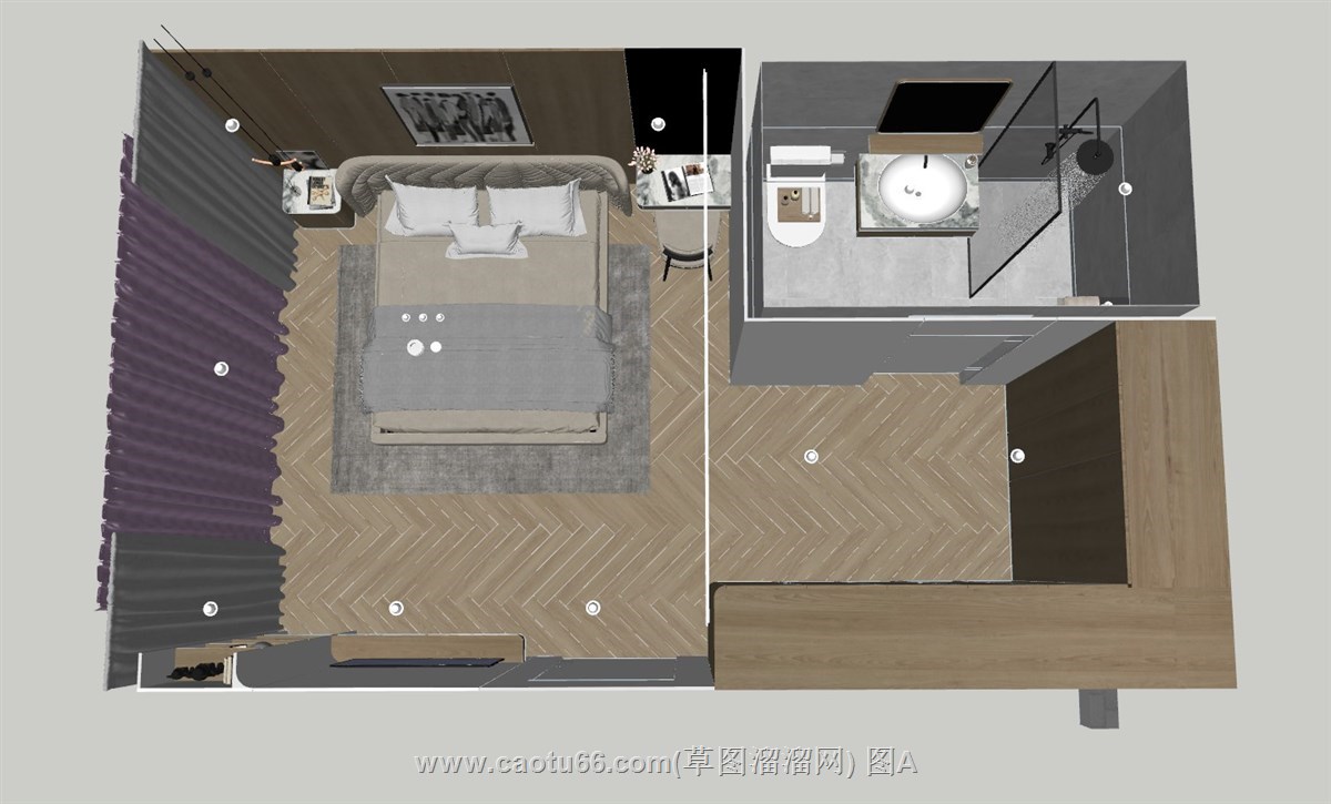 主卧室房间的SU模型
