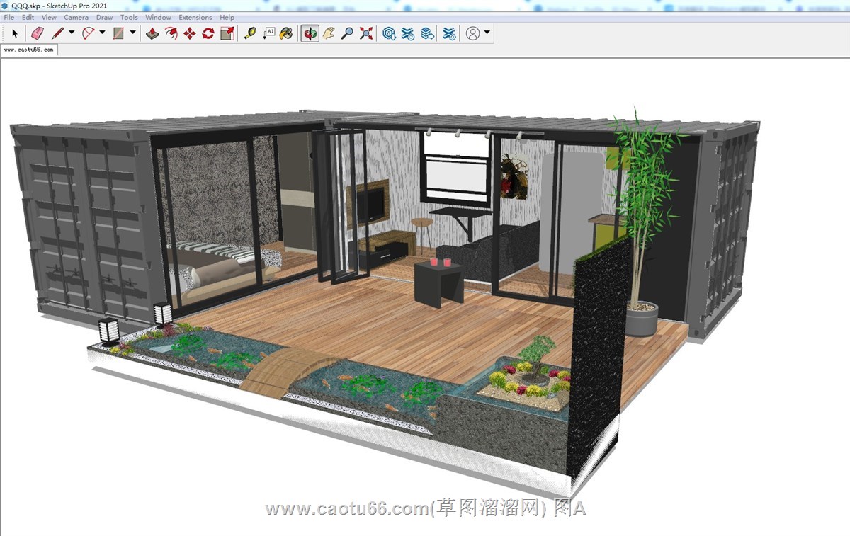 集装箱住宅景观的SU模型