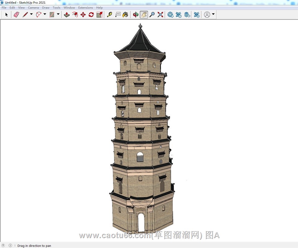 古建宝塔的SU模型