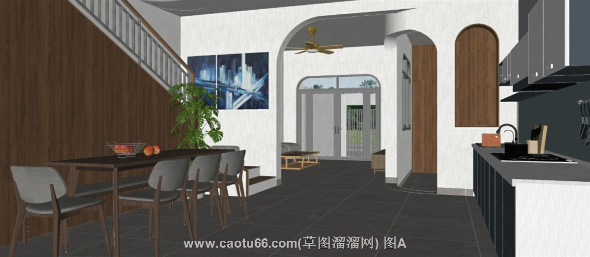 三层独栋自建房别墅的SU模型
