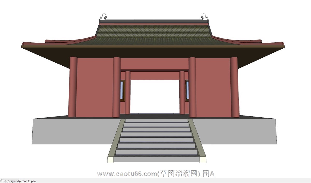 殿宇山门殿古建筑的SU模型